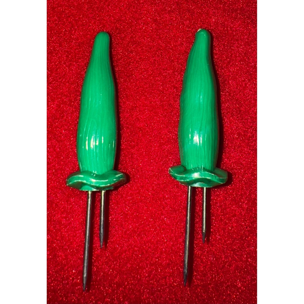 Vintage Corn Cob Picks Skewers 24 Count Green Yellow Appetizer Holders Rustic - Picture 3 of 5